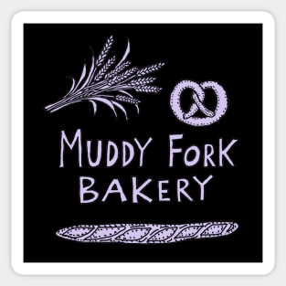 Muddy Fork Bakery in purple Sticker